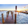Vlies Fototapete Meer Tapete Sonnenaufgang Meer Strand Beach Sonnenaufgang Palmen blau - Lifestyle & More