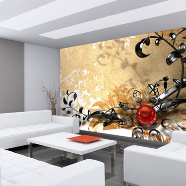 Vlies Fototapete Metall Flower - Ornaments Ornamente Tapete Orchidee Blumen Blumenranke Metal - Lifestyle & More