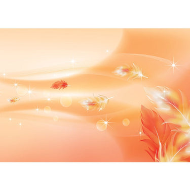 Vlies Fototapete Ornamente Tapete Abstrakt Perle Feder Stern Welle Muster orange - Lifestyle & More