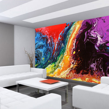 Vlies Fototapete Rainbow Wall Kunst Tapete Bunt Abstrakt Hintergrund Dekoration bunt - Lifestyle & More