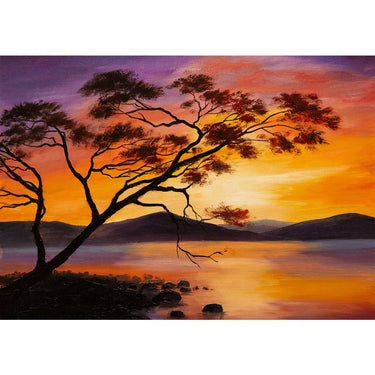 Vlies Fototapete Sonnenuntergang Tapete Sonnenuntergang Baum Natur Romantisch Urlaub grau - Lifestyle & More