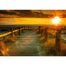 Vlies Fototapete Sunset Beach Strand Tapete Sonnenaufgang Strand Meer Felsen Sunset orange - Lifestyle & More