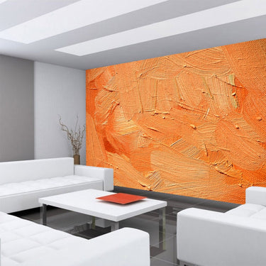 Vlies Fototapete Wand Spachtel Hintergrund farbige Wand orange - Lifestyle & More