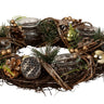 Weihnachtlicher Adventskranz rund mit gold/brauner Dekoration für Teelichter ⌀ 34 cm - Lifestyle & More