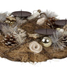 Weihnachtlicher Adventskranz rund mit rosa/grün/brauner Dekoration für Kerzen ⌀ 34 cm - Lifestyle & More