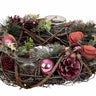Weihnachtlicher Adventskranz rund mit rosa/grün/brauner Dekoration für Teelichter ⌀ 34 cm - Lifestyle & More