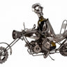 Wein Flaschenhalter Flaschenständer Motorrad aus Metall in silber Länge 61 cm Höhe 41 cm - Lifestyle & More