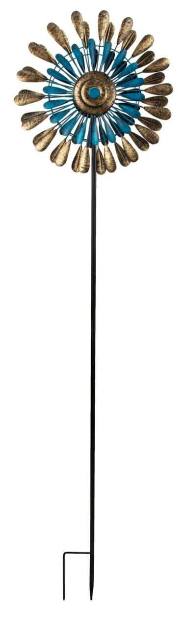 Windrad Windspiel mehrfarbig aus Metall als Gartenstecker Höhe 160 cm ⌀ 40 cm - Lifestyle & More