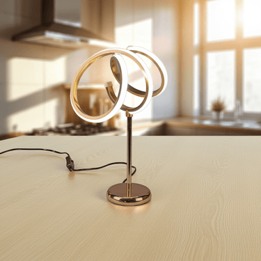 Wunderschöne LED Tischlampe Lampe Tischleuchte mit LED Lichtband für Schlafzimmer Wohnzimmer 30x38cm - Lifestyle & More