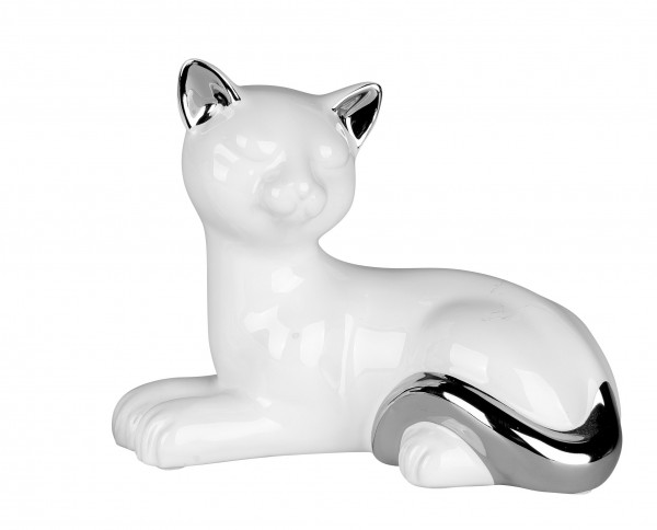 silver cat statue