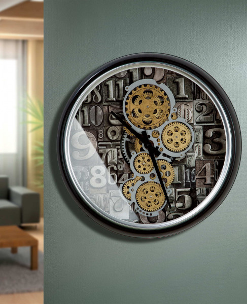 Moderne Wanduhr aus Glas/Metall mit lautlosem Uhrwerk Ø 51 cm » Lifestyle &  More